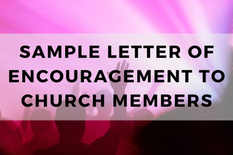 Sample Letter of Encouragement to Church Members