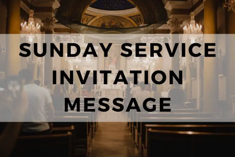 Sunday Service Invitation Message