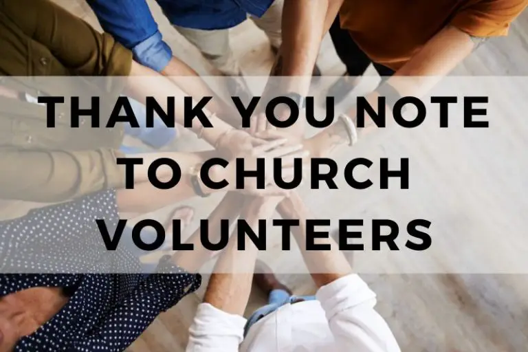 Thank You Note to Church Volunteers
