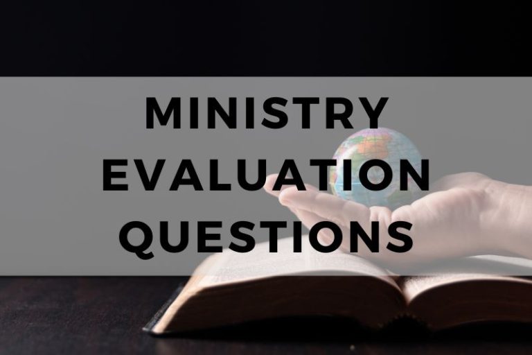 Ministry Evaluation Questions