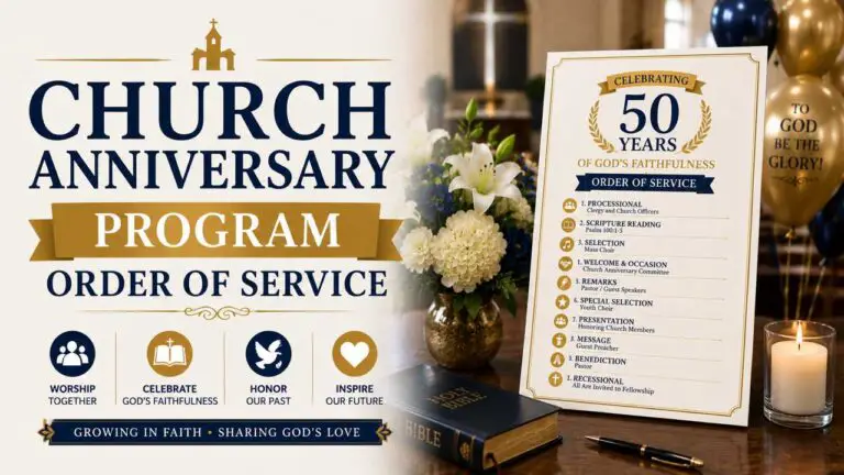 Church Anniversary Program Order of Service