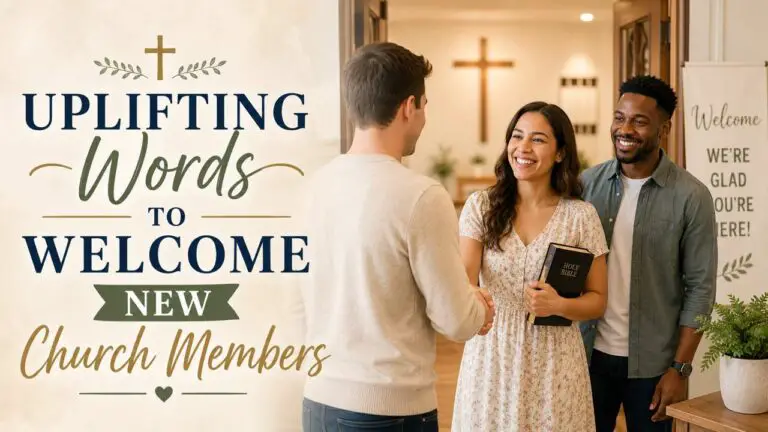 Words to Welcome New Church Members