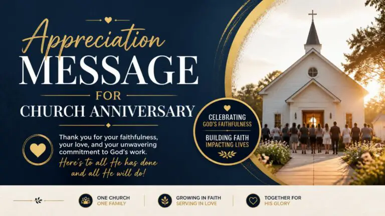 Appreciation Message for Church Anniversary
