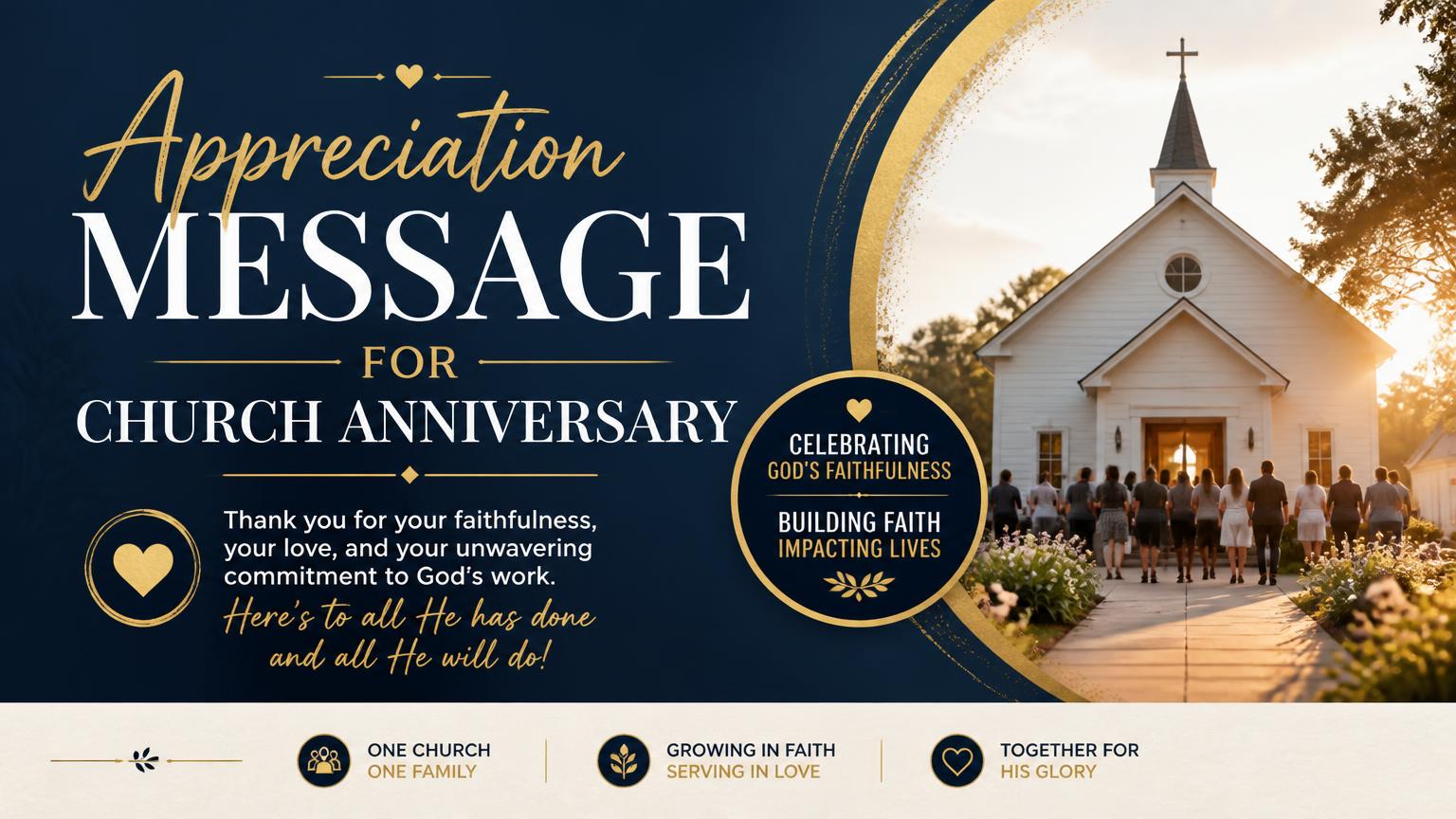 Appreciation Message for Church Anniversary