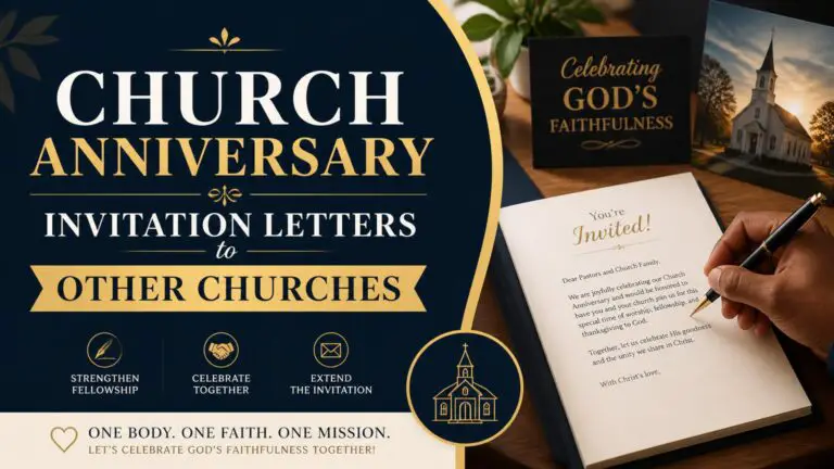 Church Anniversary Invitation Letters to Other Churches