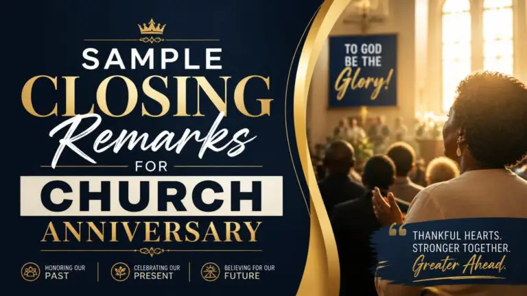 Sample Closing Remarks for Church Anniversary