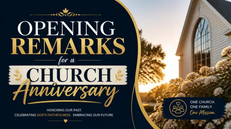 Opening Remarks for a Church Anniversary