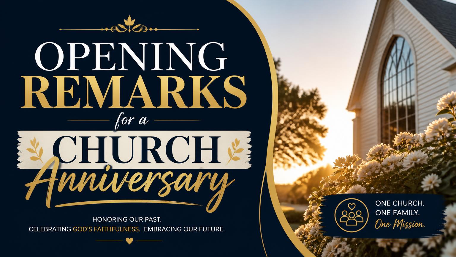 Opening Remarks for Church Anniversary