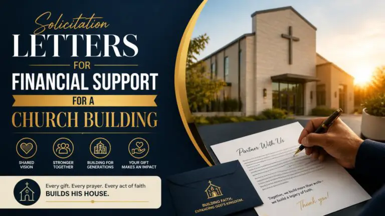 Solicitation Letters for Financial Support for a Church Building