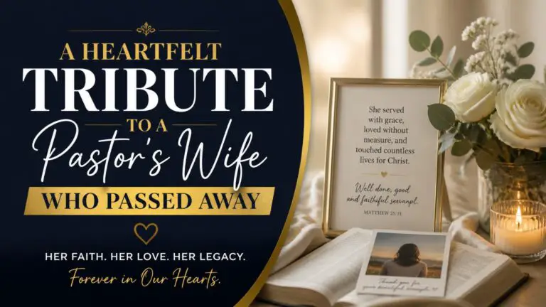 A Heartfelt Tribute to a Pastor’s Wife Who Passed Away