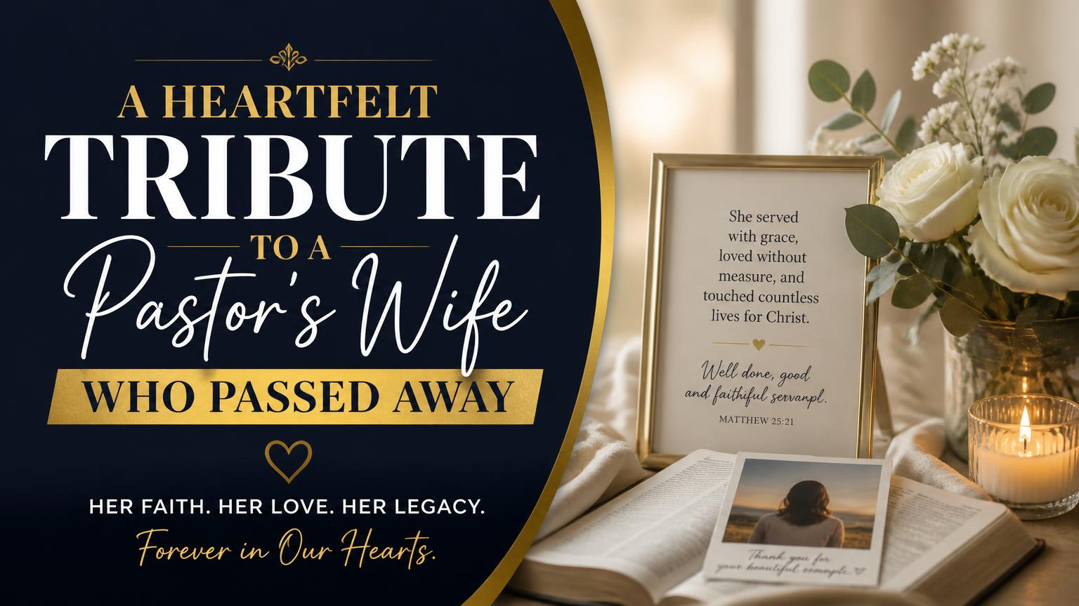Tribute to a Pastors Wife Who Passed Away