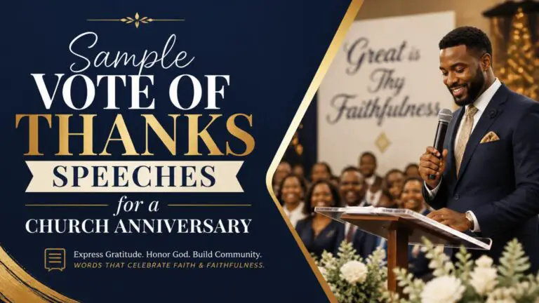 Sample Vote of Thanks Speeches for a Church Anniversary