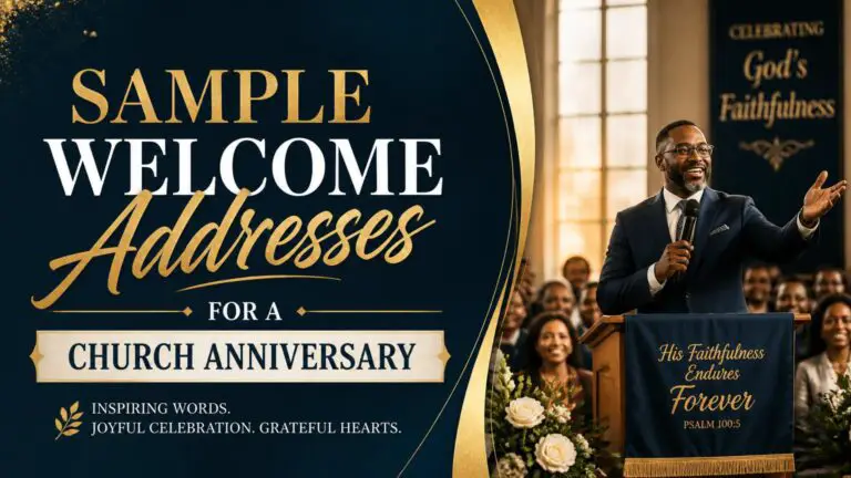 Sample Welcome Addresses for a Church Anniversary